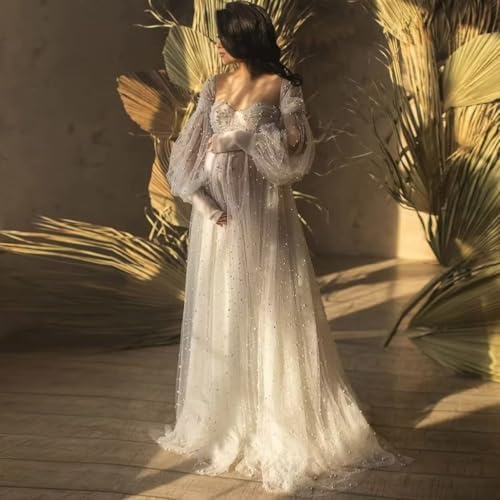 Off Shoulder Pearl Maternity Dress for Special Occasions