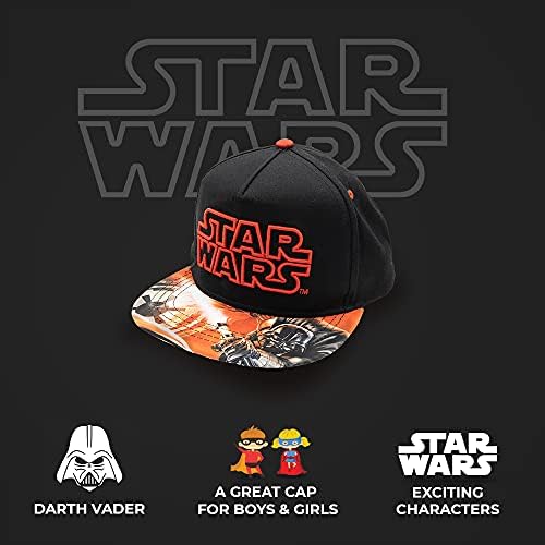 Disney Star Wars Darth Vader Flatbrim Baseball Cap for Boys Youth