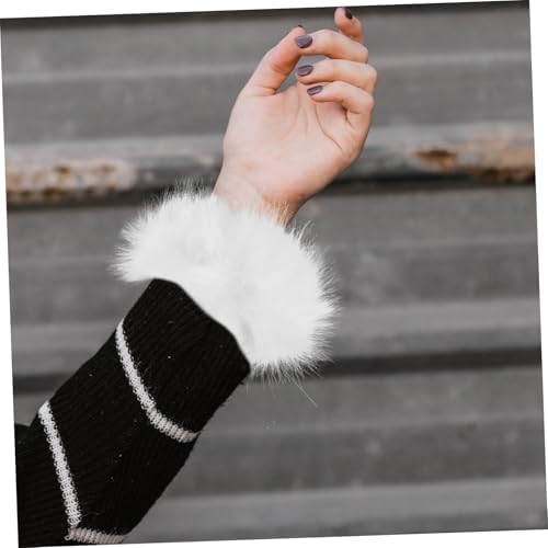 GALPADA 1 Pair Faux Fur Wrist Cuffs for Women Boys Girls