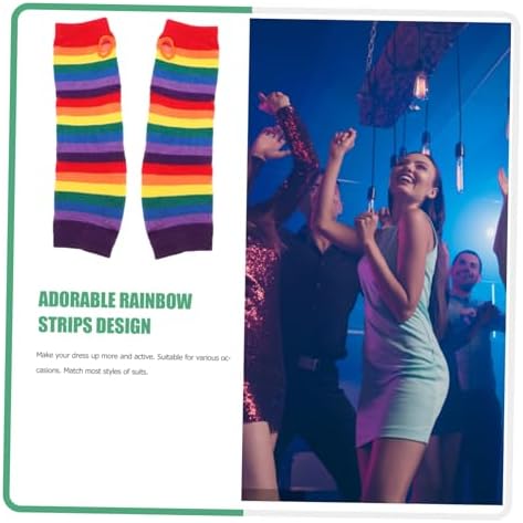 BestYash Rainbow Stripes Long Cuff Gloves Boys Girls Adults Comfortable