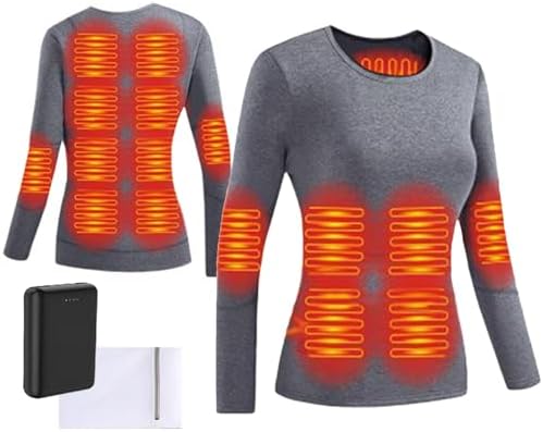 Womens 16 Heating Zone Thermal Underwear for Skiing Hiking Camping