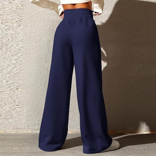 Wide Leg Sweatpants for Women Comfy Lightweight Athletic Drawstring Pants with Pockets