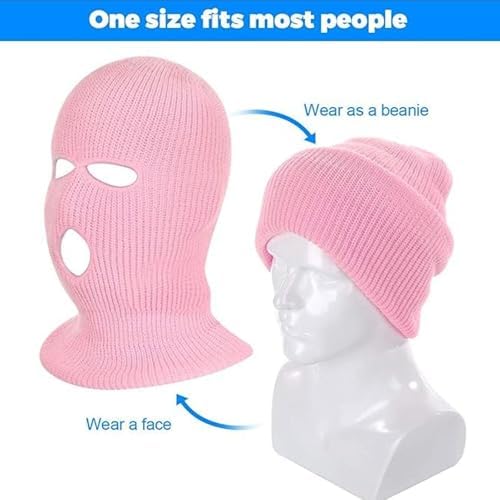 3 Hole Knitted Full Face Ski Mask for Men Women