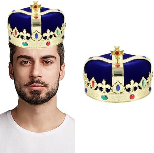 Royal Jeweled Headband Medieval Kings Castle Crown Design Unisex Costume