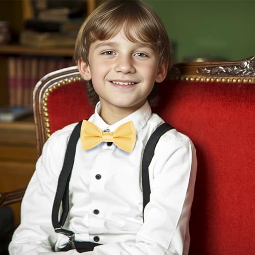 Boys Soft Adjustable Bow Tie Solid Color Satin