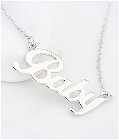 White Chain Letter Pendant Choker Necklace