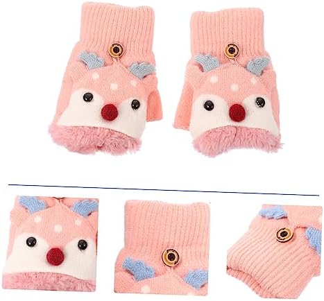 1-Pair Half Finger Woolen Gloves for Boys