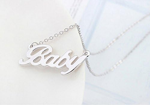White Chain Letter Pendant Choker Necklace