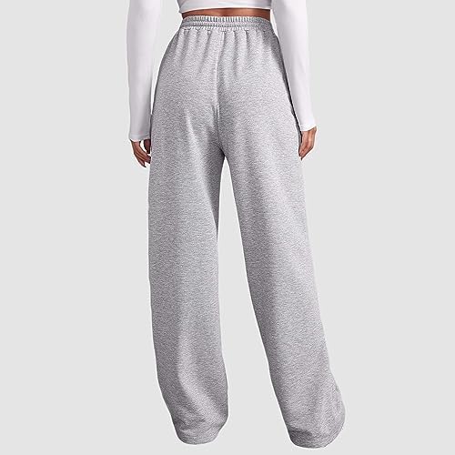 Stylish Cozy Wide-leg High Waisted Womens Fleece Sweatpants