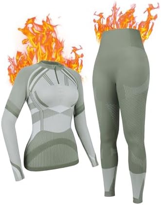 ATTRACO Thermal Underwear Sets Half Zip women - Warm Durable