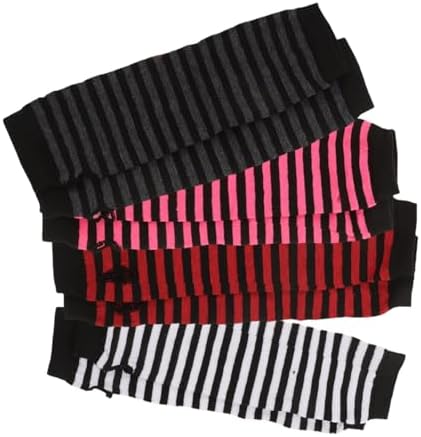 Healeved Women Striped Fingerless Arm Warmers
