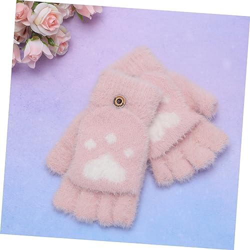 Homoyoyo Plush Half Finger Gloves for Winter