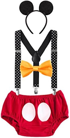 Perfect for 1st Birthday - Y-Back Suspenders with Bow Tie Set