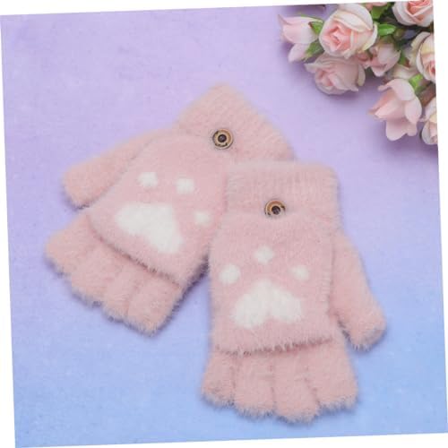 Homoyoyo Plush Half Finger Gloves for Winter