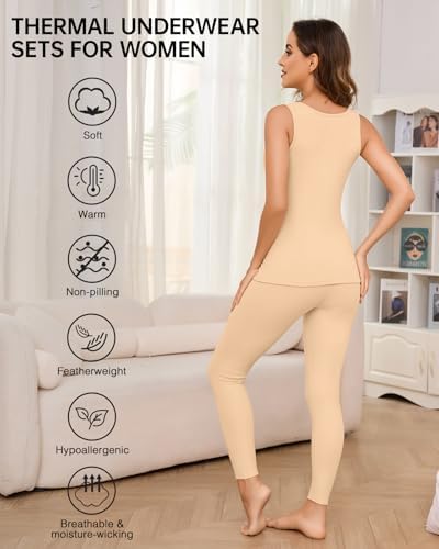 LEYSHE Thermal Underwear Set for Women