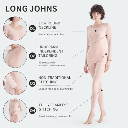 Womens Thermal Underwear Set for Big Girls and Teenagers