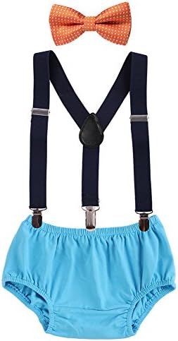 IWEMEK Baby Boys Christmas Suspenders Bowtie Outfit Set