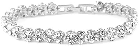 Charm Bracelet for Women Luxury Faux Crystal Shiny Bangle Jewelry