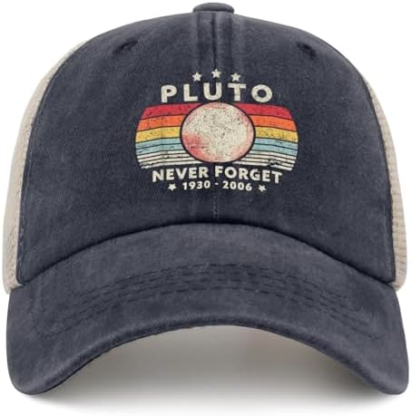 Never Forget Plutos Retro Style Funny Trucker Hat