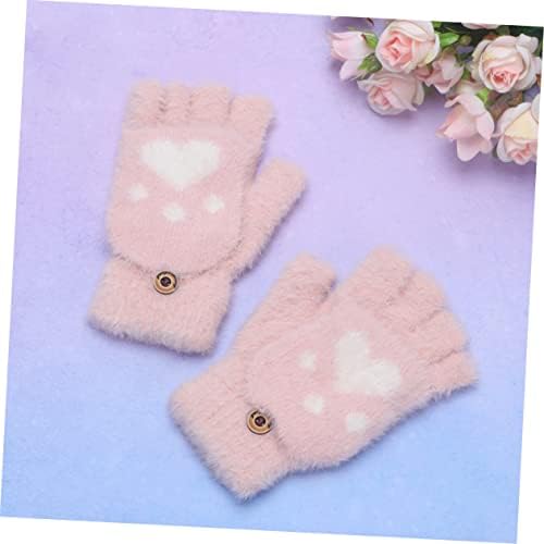 Homoyoyo Plush Half Finger Gloves for Winter