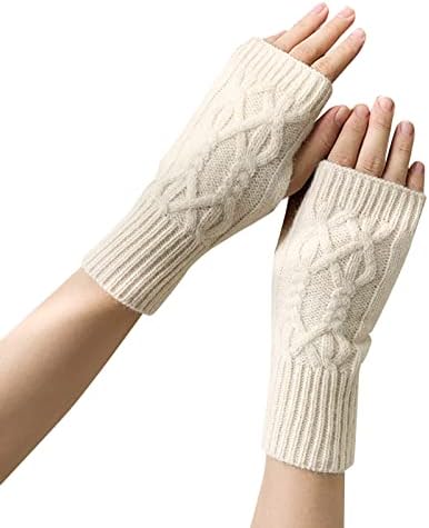 Winter Warm Arm Warmers Womens Gloves with Thumbhole Fingerless Compression
