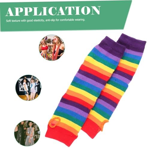 Rainbow Thigh-High Socks for Men Soft Reusable Durable