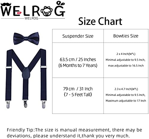 WELROG Kids Suspender Bow Tie Sets