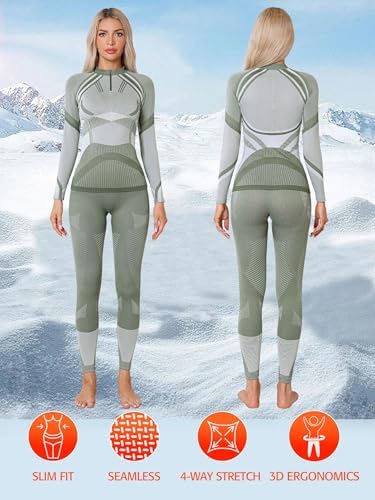 ATTRACO Thermal Underwear Sets Half Zip women - Warm Durable
