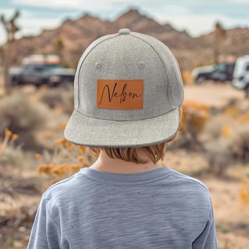 Handmade Custom Toddler Leather Patch Hats - Personalized Dad And Me Accessories