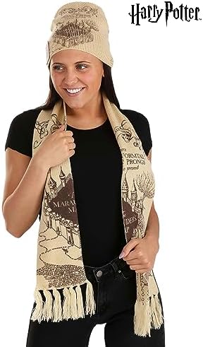 Harry Potter Marauders Map Knit Hat Scarf Set