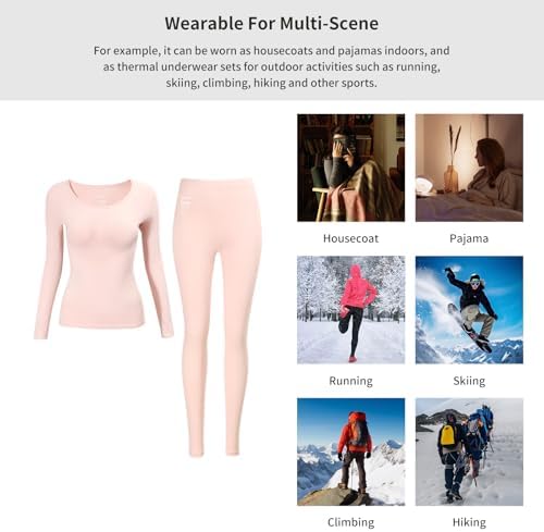 Womens Thermal Underwear Set for Big Girls and Teenagers