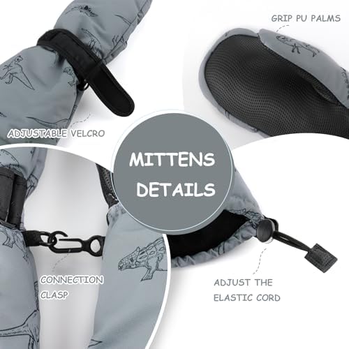 Duoyeree Waterproof Kids Mittens Gloves for Winter Snow Skiing