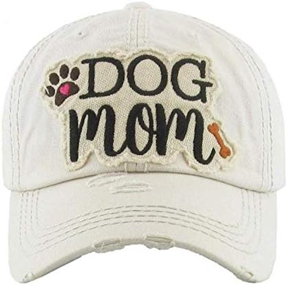 Embellished Vintage Distressed Dog Mom Hat