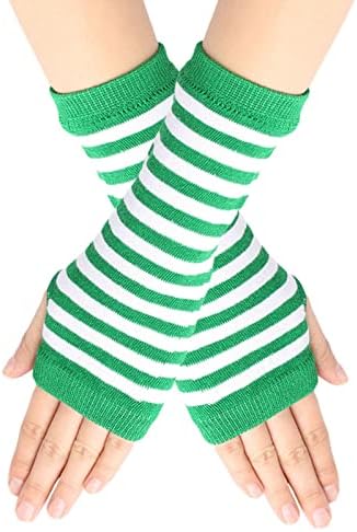 Striped Winter Gloves for Kids Arm Warmers