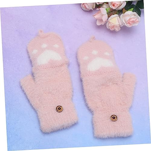 Homoyoyo Plush Half Finger Gloves for Winter