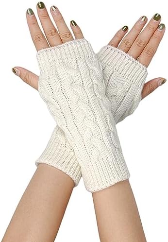 Winter Warm Knitted Mitten Fingerless Gloves Womens Arm Warmers