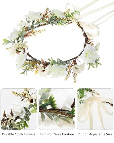 AWAYTR Floral Crown Headband