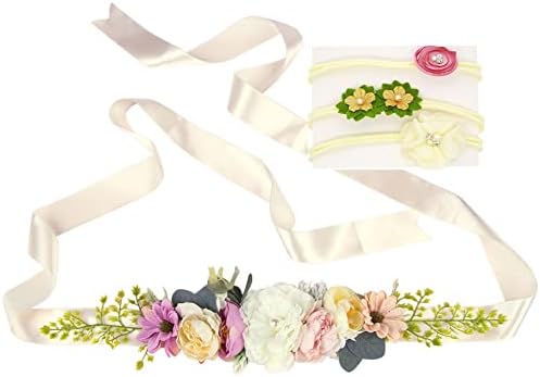 Handmade Flower Sash Belt for Maternity