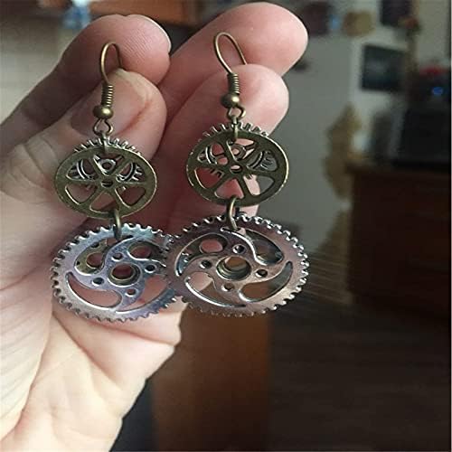 OnlyJump Retro Personalized Earrings for Women - Antique Bronze Steampunk Pendant Drop