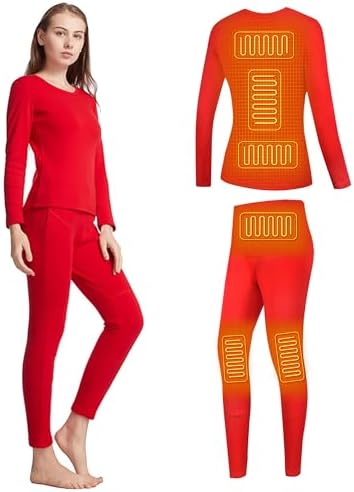 Womens Heated Underwear Set for Winter Warmth