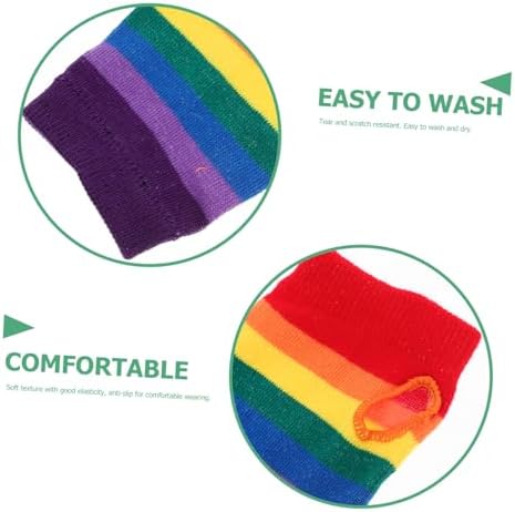 GALPADA Rainbow Warmer Arm Sleeves - Soft Thermal Gloves for Women and Kids