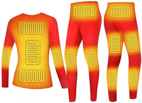 YANYNGS Heating Underwear Set Electric Fleece Liner Full Body Heating for HuntingSkiingCamping