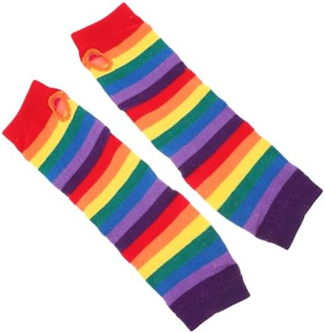 BestYash Rainbow Stripes Long Cuff Gloves Boys Girls Adults Comfortable