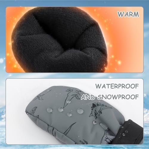 Duoyeree Waterproof Kids Mittens Gloves for Winter Snow Skiing