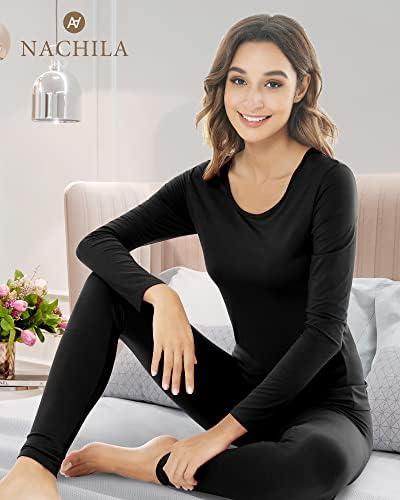NACHILA Thermal Underwear for Women - Viscose Bamboo Soft Long Johns Set