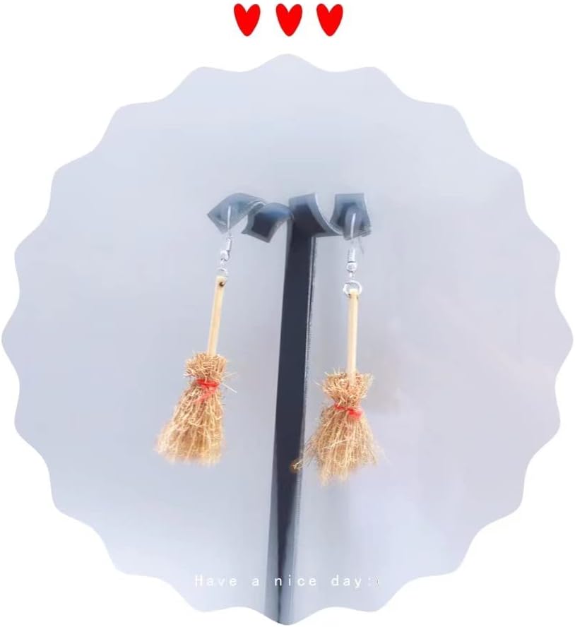 Miniature Witches Broom Earrings Perfect for Halloween