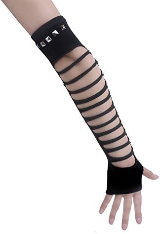 Punk Studded Ripped Arm Warmer