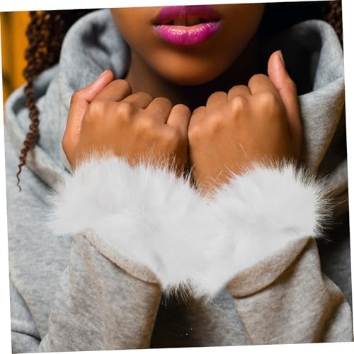 GALPADA 1 Pair Faux Fur Wrist Cuffs for Women Boys Girls