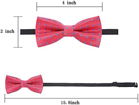 AUSKY 4 Pack Adjustable Pre-tied Bow Ties for Boys