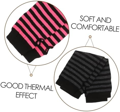 Fashionable Winter Gloves - Cute Striped Fingerless Arm Warmers for Women